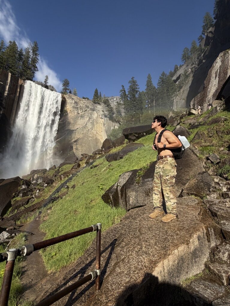 Delta Rho brothers hiking